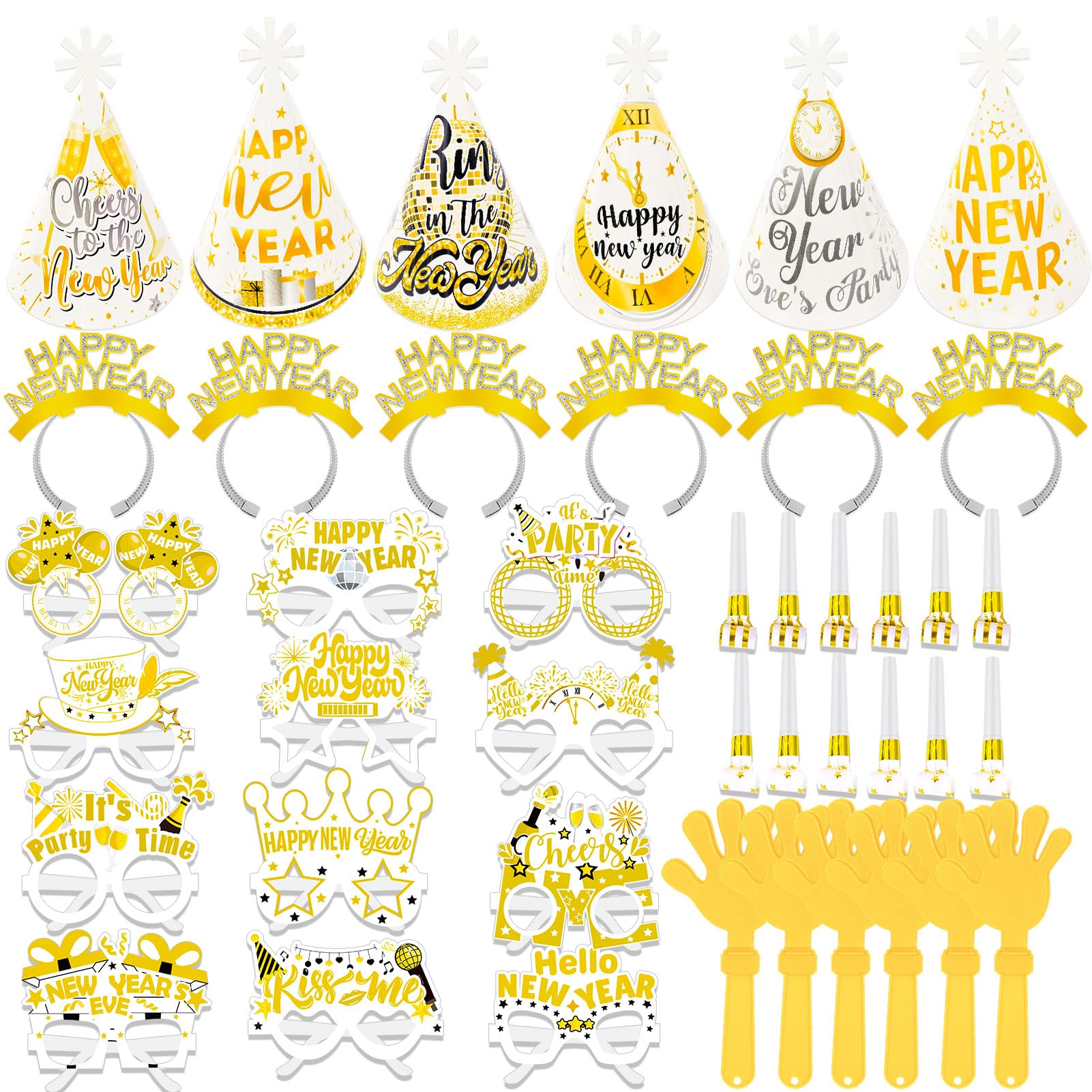 HOWAF white-gold NYE hats for stylish party photos and moments