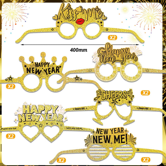 HOWAF Happy New Year headbands in glitter gold for memorable celebrations