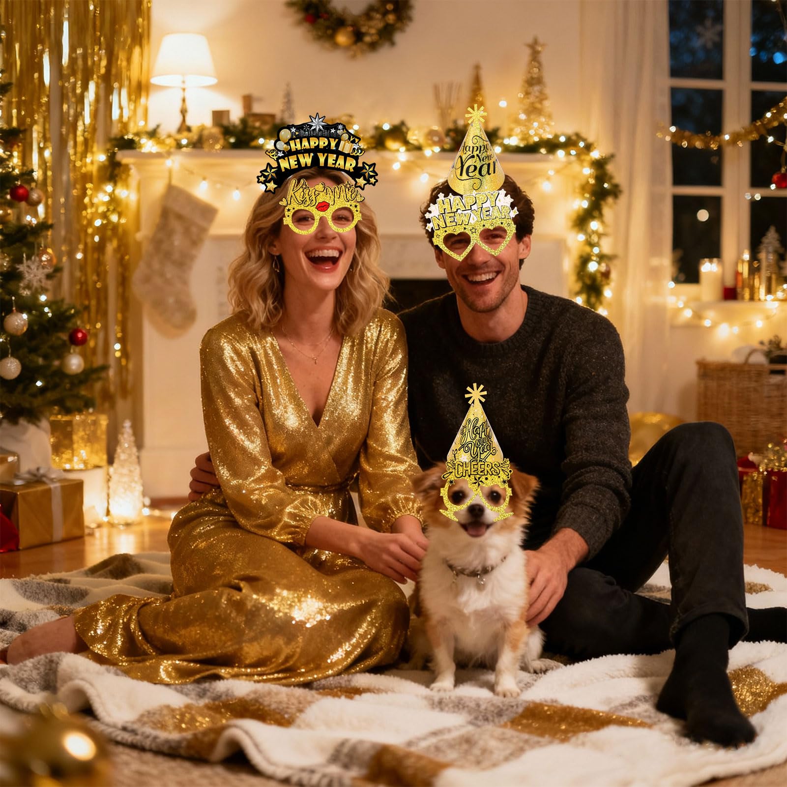 HOWAF laser gold decorations add shimmering accents to spaces