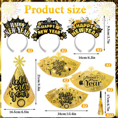 HOWAF glitter paper glasses with New Year themes for photos