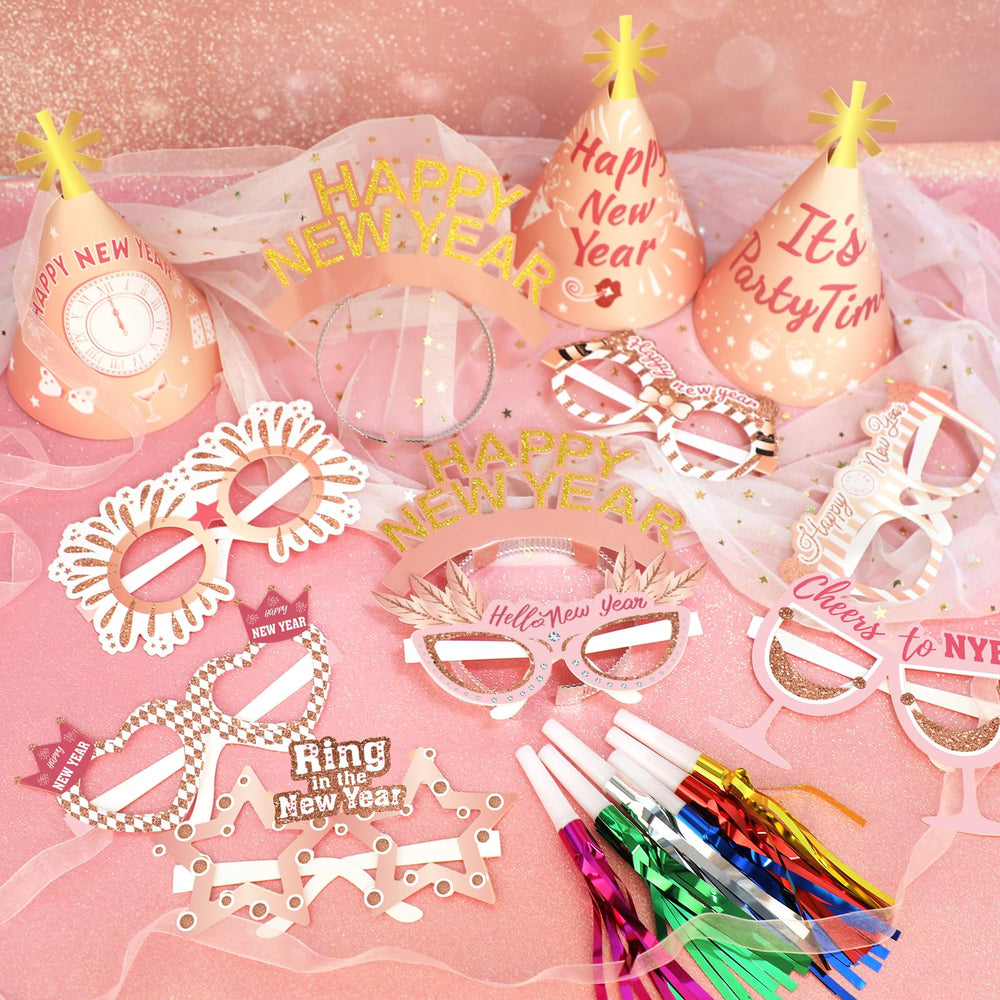 HOWAF Rose Gold New Year Decor Set sparks festive memories.