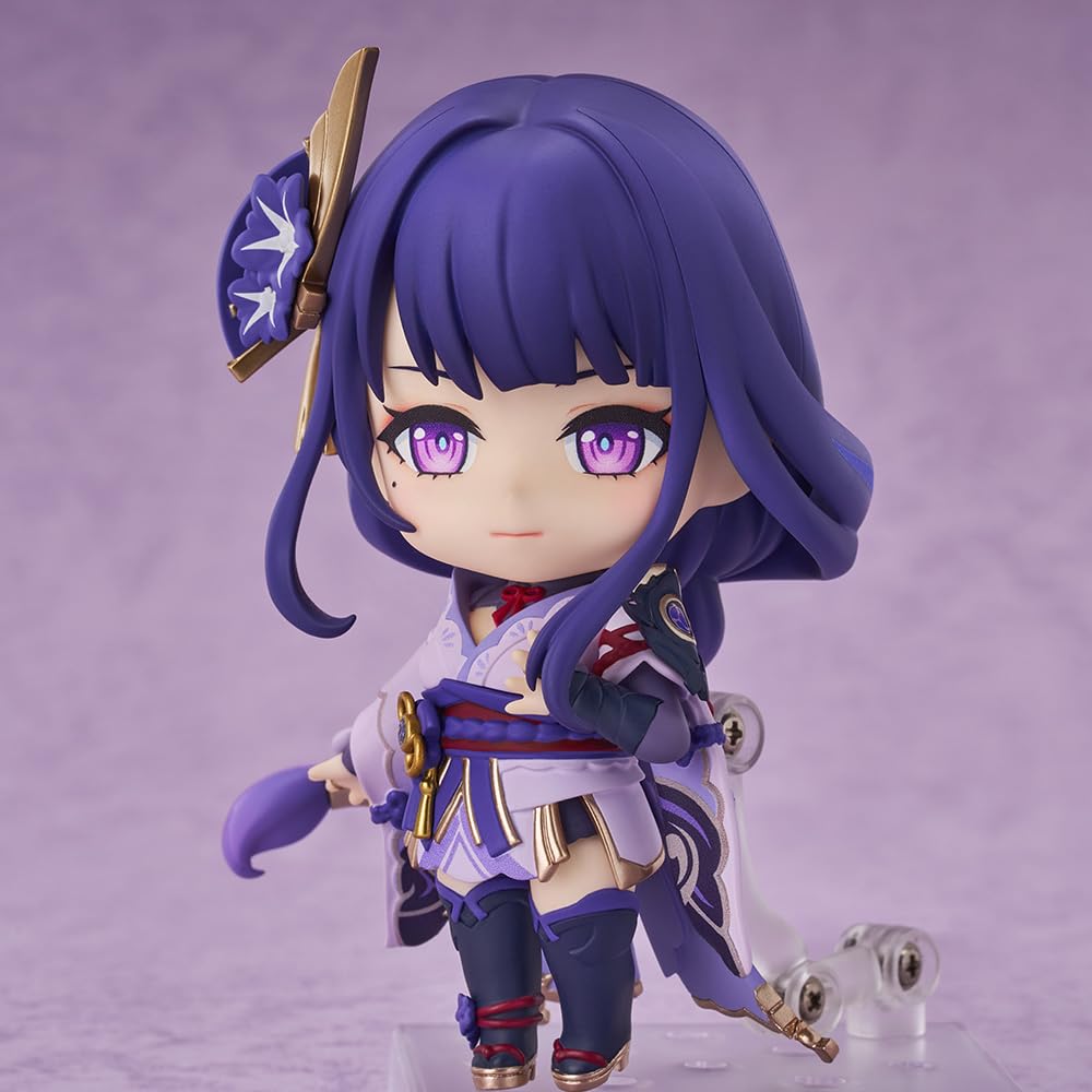 HOYOVERSE Raiden Shogun chibi figure packaging for gifting and unboxing.