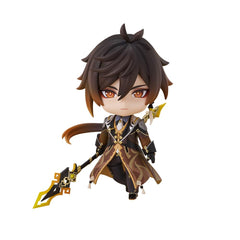 HOYOVERSE Zhongli Nendoroid portrait for elegant desk display.