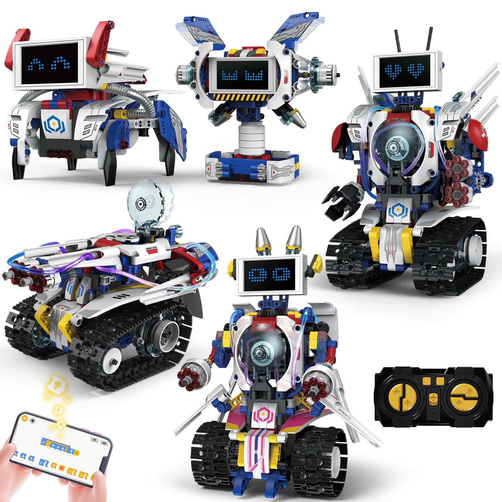 HPROMOT 5-in-1 robot model assembly for hands-on engineering exploration.