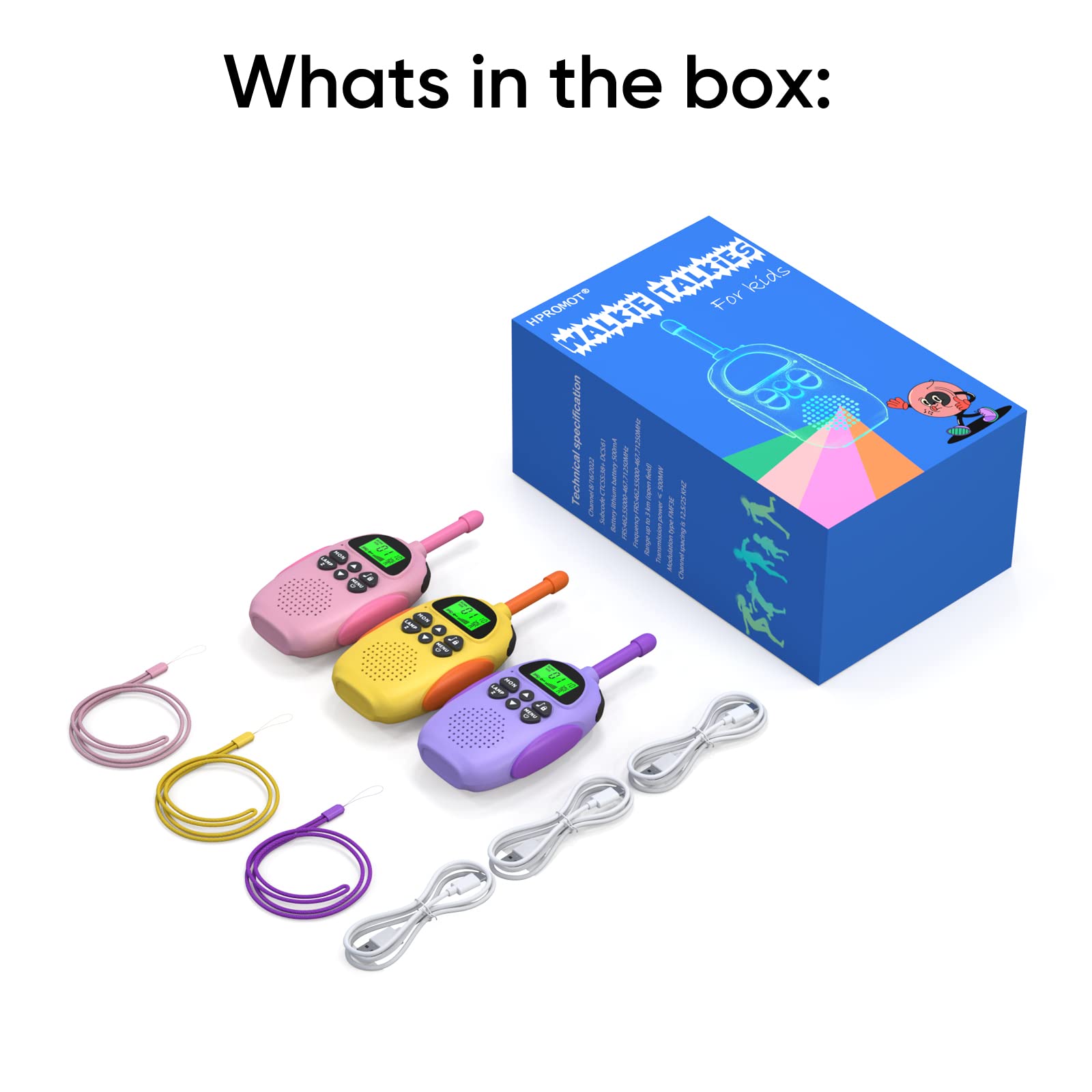 HPROMOT kid walkie talkie features 22 channels for clear conversations