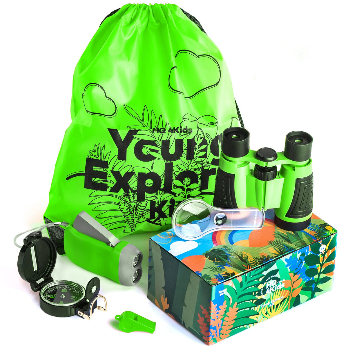 HQ 4KIDS binoculars with case for safe outdoor viewing and discovery