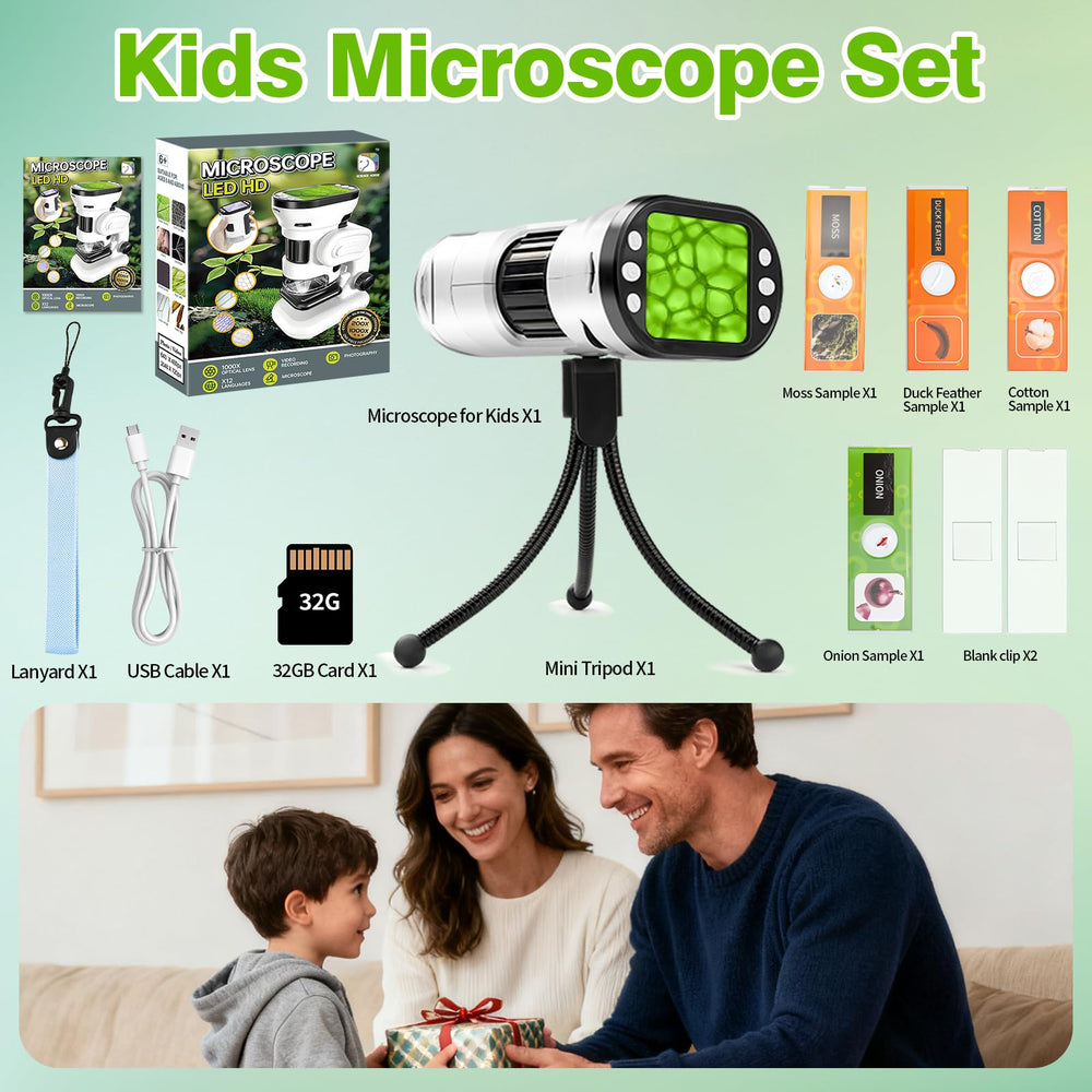 HQGZQL 3-in-1 pocket microscope supports close-up, distant viewing, and video.