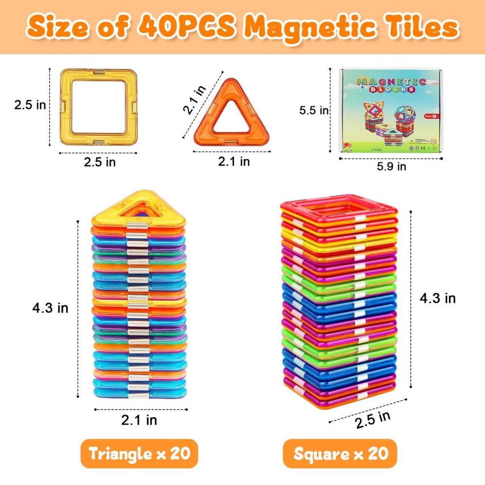 HQXBNBY magnetic tiles round-edge safety design protects little hands.