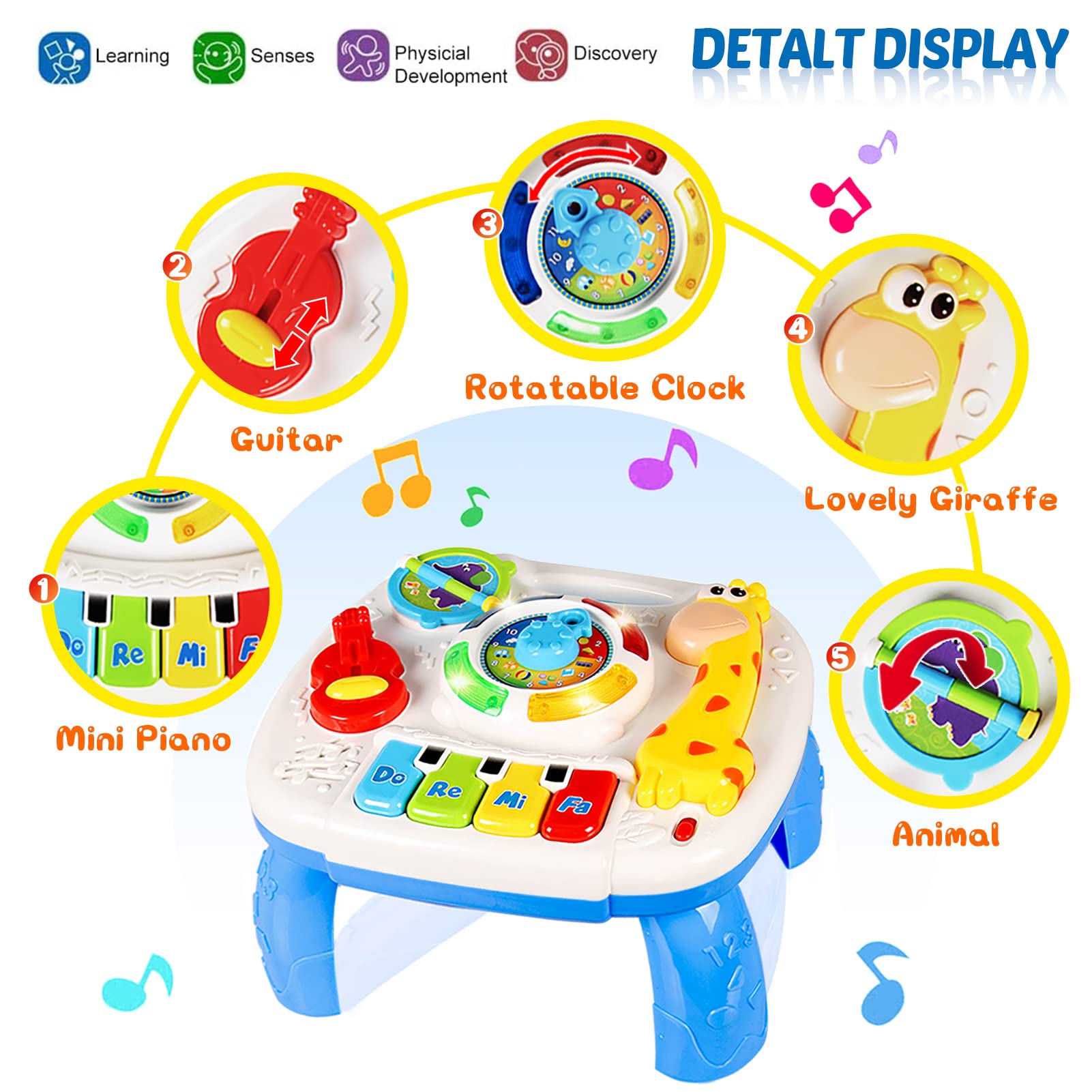 HQXBNBY musical learning table animal sounds feature with birds and dogs.