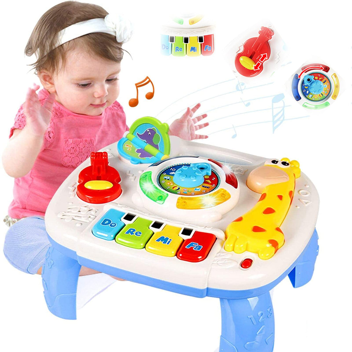HQXBNBY musical learning table front view for early play engagement.