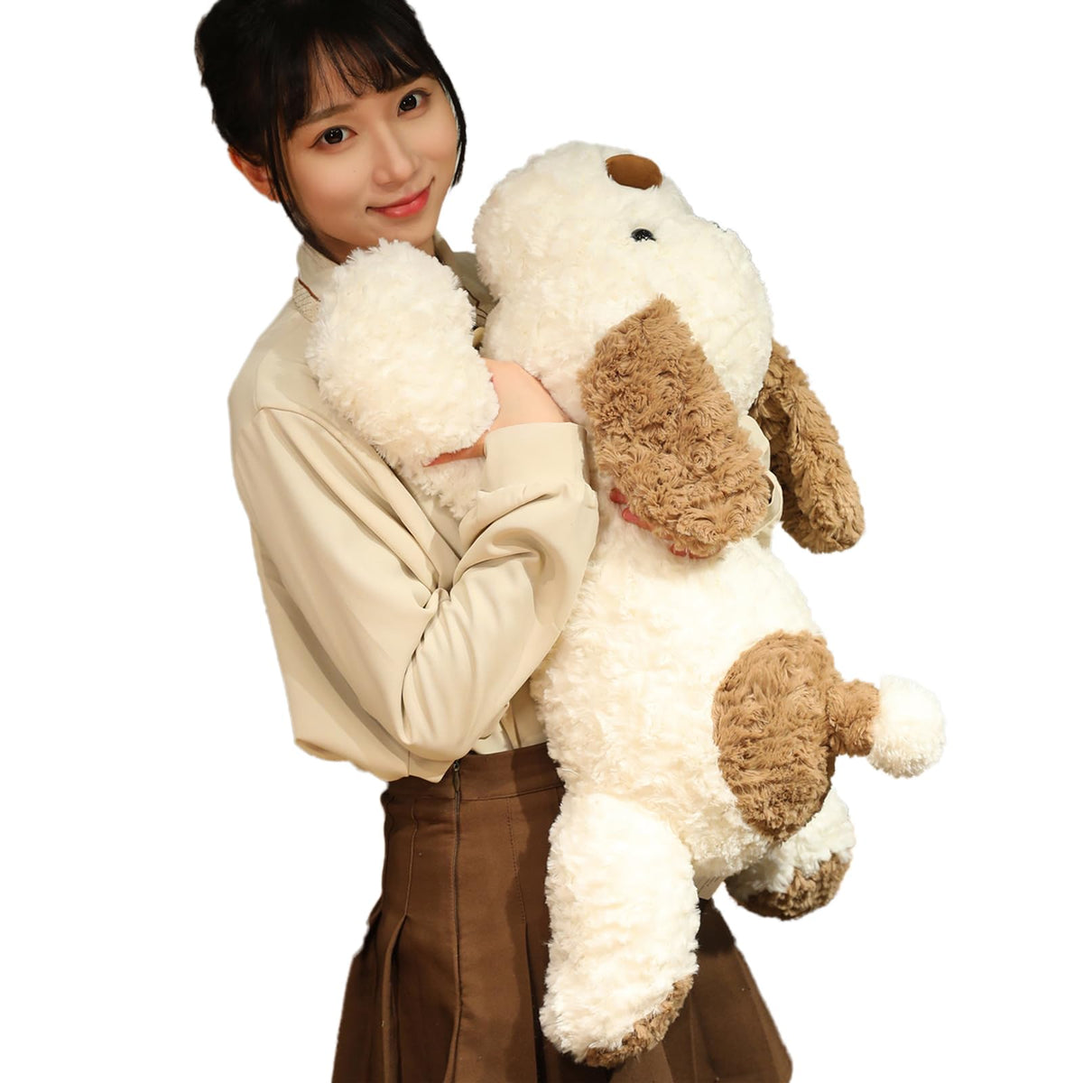 Hronsa dog weighted stuffed animal with realistic design for a comforting hug
