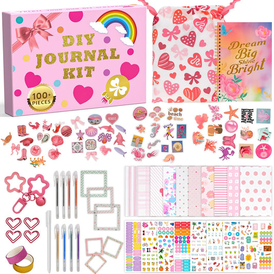 HRPHRP DIY Journal Kit with gold-embossed diary cover, ideal for creative writing and drawing.
