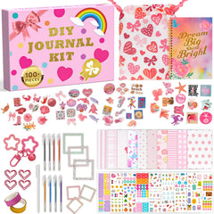 HRPHRP DIY Journal Kit with gold-embossed diary cover, ideal for creative writing and drawing.