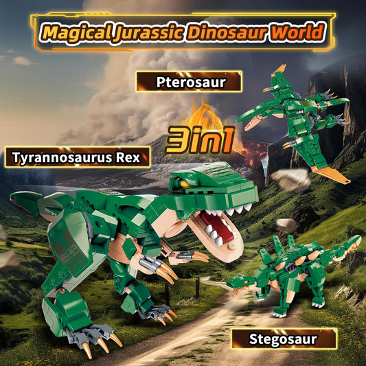 HSANHE 3-in-1 Pterodactyl dinosaur model for imaginative building