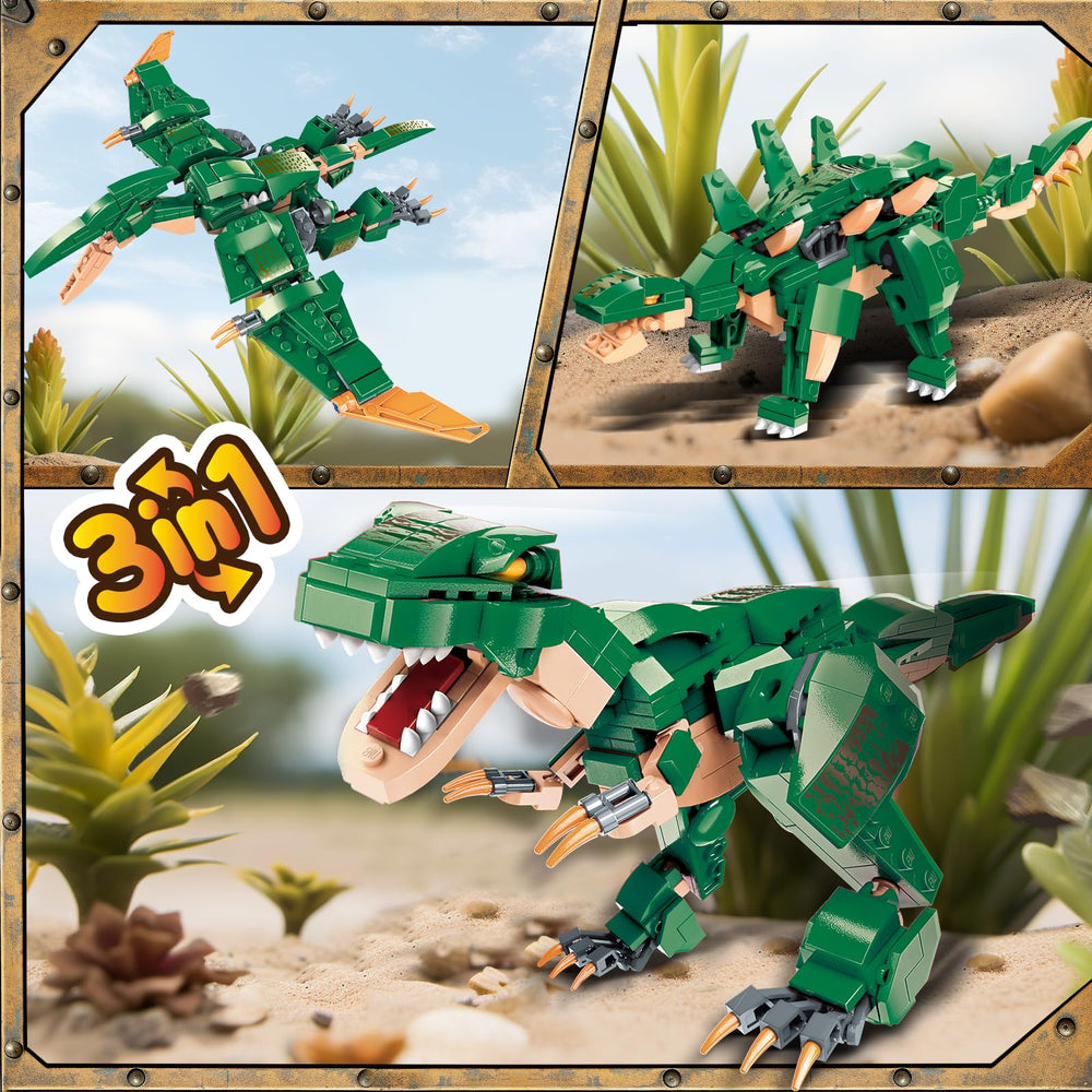 HSANHE 3-in-1 Stegosaurus model with movable joints for interactive play