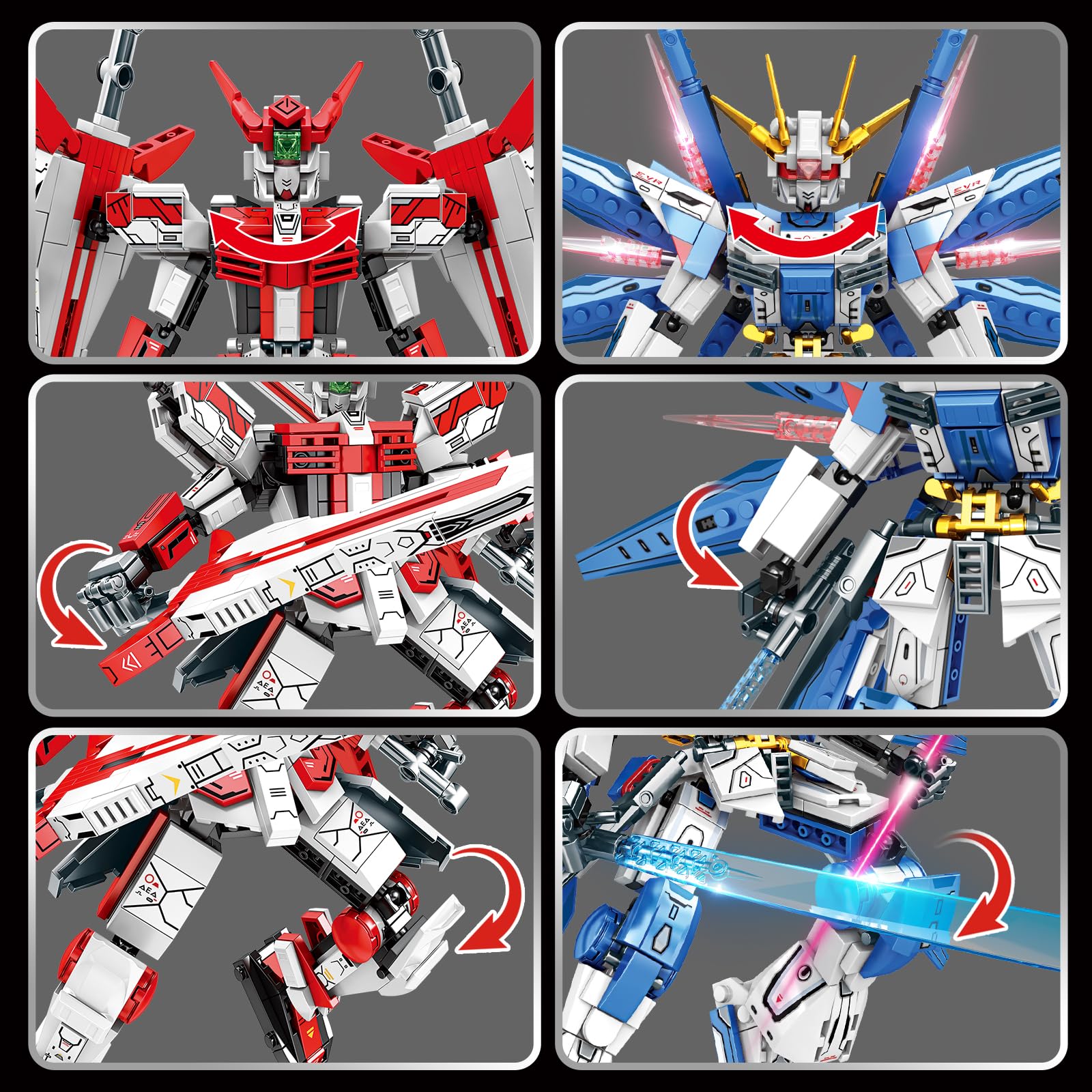 HSANHE 913-piece collection ready for action-packed construction.