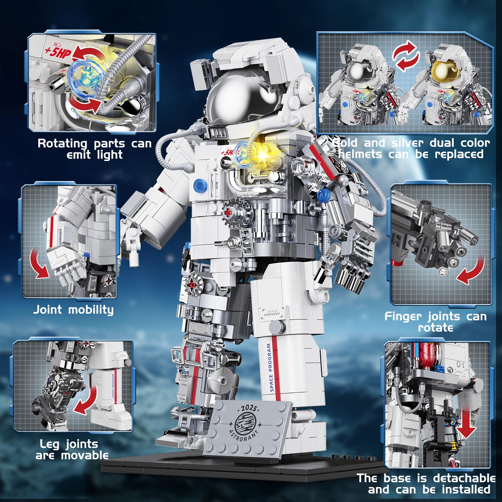 HSANHE astronaut figure with movable joints for dynamic poses