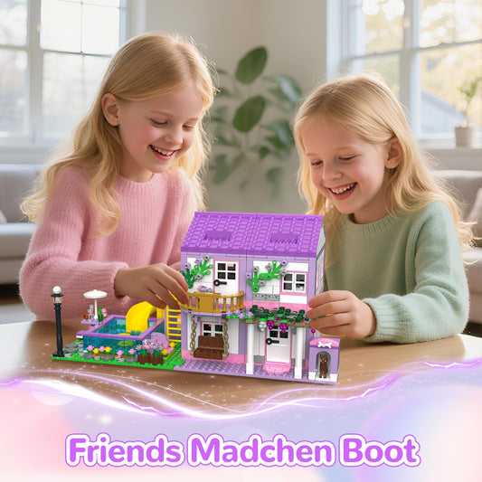 HSANHE Purple Girls Summer Villa Beach Villa Model boosts creativity and collaborative play.