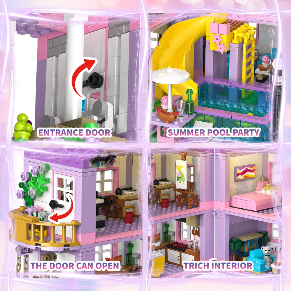 HSANHE Purple Girls Summer Villa Garden Playground supports imaginative storytelling and role play.