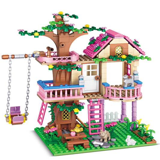 HSANHE Tree House Building Set in progress for forest play.