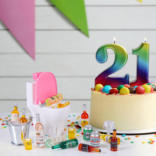 HSJH miniature beer and wine bottles and drink cans for playful scenes