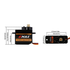 HTRC EMAX ES08MA II 12g servo gear teeth close-up for durability