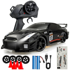 HTURCCOP 1:24 RC Drift Car front view highlighting sleek body for fast indoor racing.