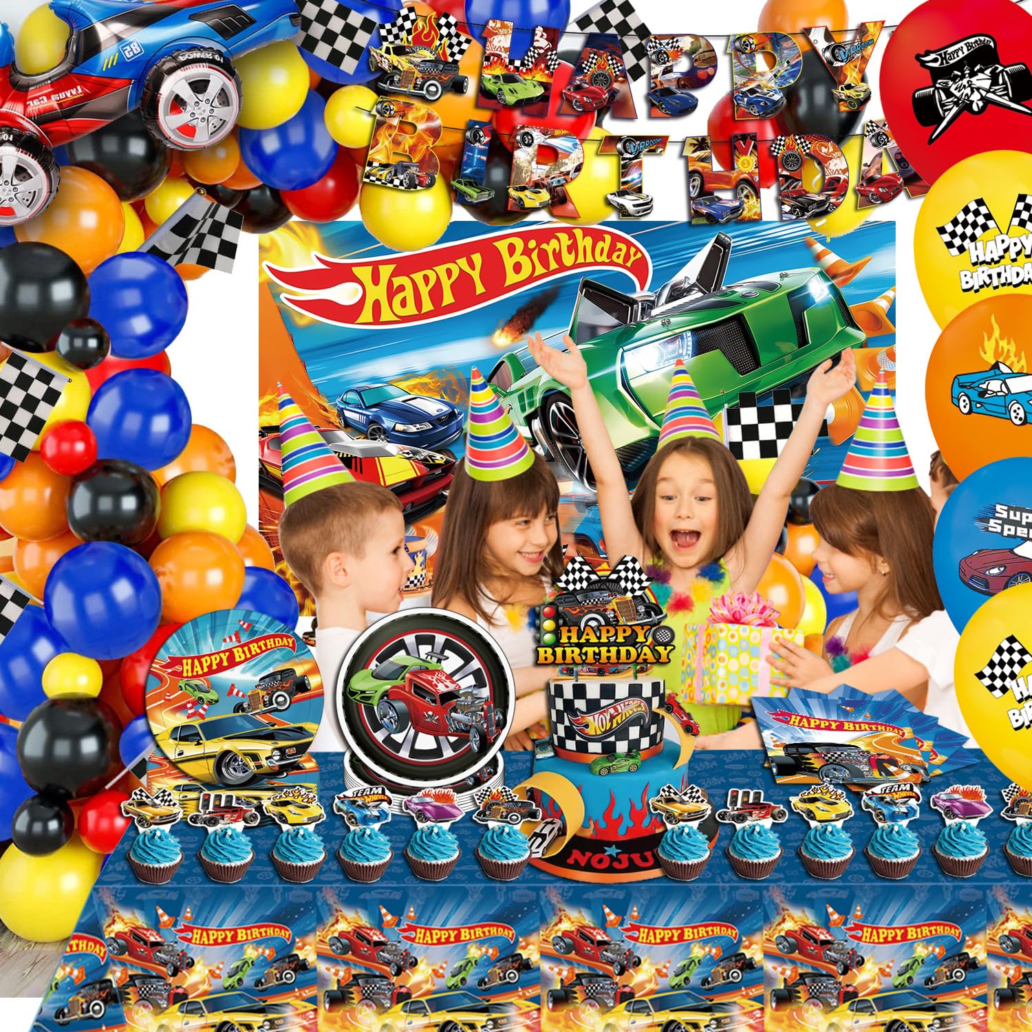 htwhvt cupcake toppers complete the racing car cake with coordinated accents