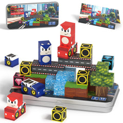 HtZestToysiop 35pcs magnetic blocks with iron box for portable creative play.
