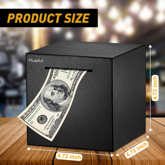 HuaArt piggy bank side view showing sealed non-withdrawal design