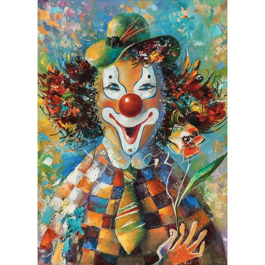 HUADADA 1000-piece puzzle with clown back letters for guided assembly and crisp colors
