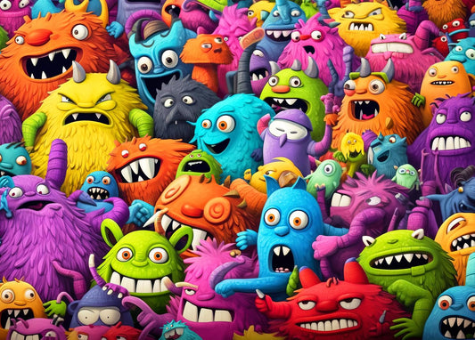 HUADADA 1000-piece puzzle color monsters cover invites immersive focus and family activity