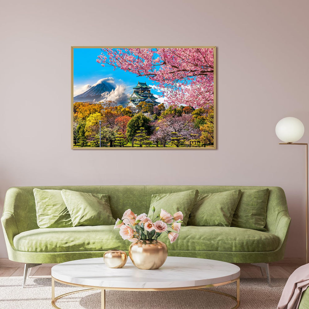 HUADADA detailed puzzle artwork featuring cherry blossoms for mindful concentration.