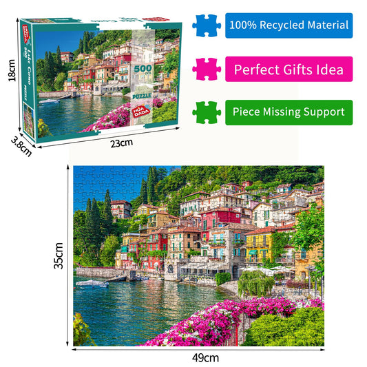 HUADADA Italy Lake Como puzzle image guides accurate assembly