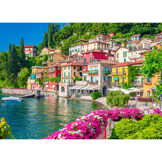 HUADADA Lake Como scenery puzzle for calm focus and family time