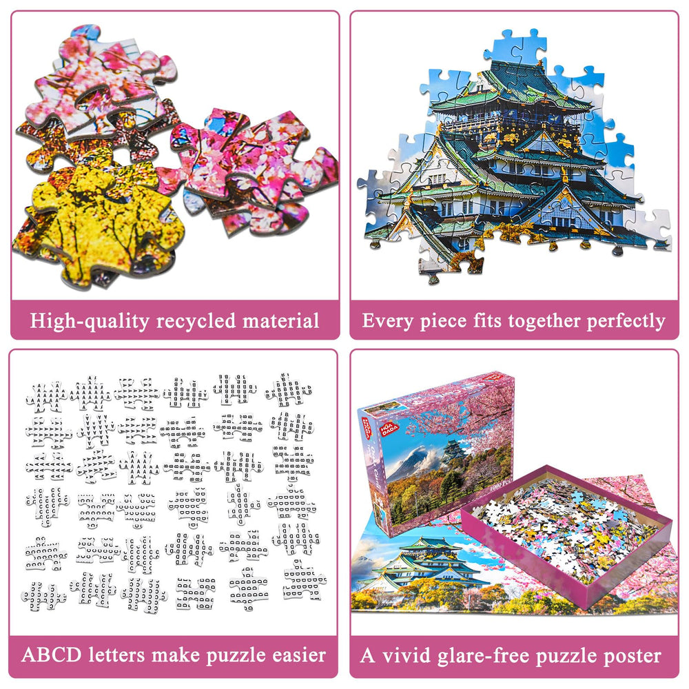 HUADADA puzzle poster bonus provides glare-free reference for easier solving.