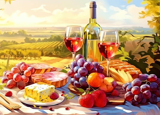HUADADA 1000-piece puzzle of a picnic with poster interlock for smooth assembly