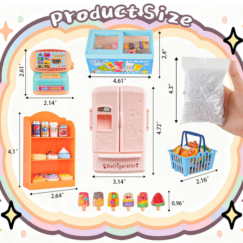 HUADELAIMA mini ice cream display shelf inspires pretend treats and scene-building