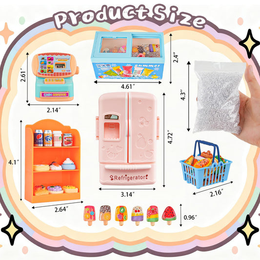 HUADELAIMA mini ice cream display shelf inspires pretend treats and scene-building