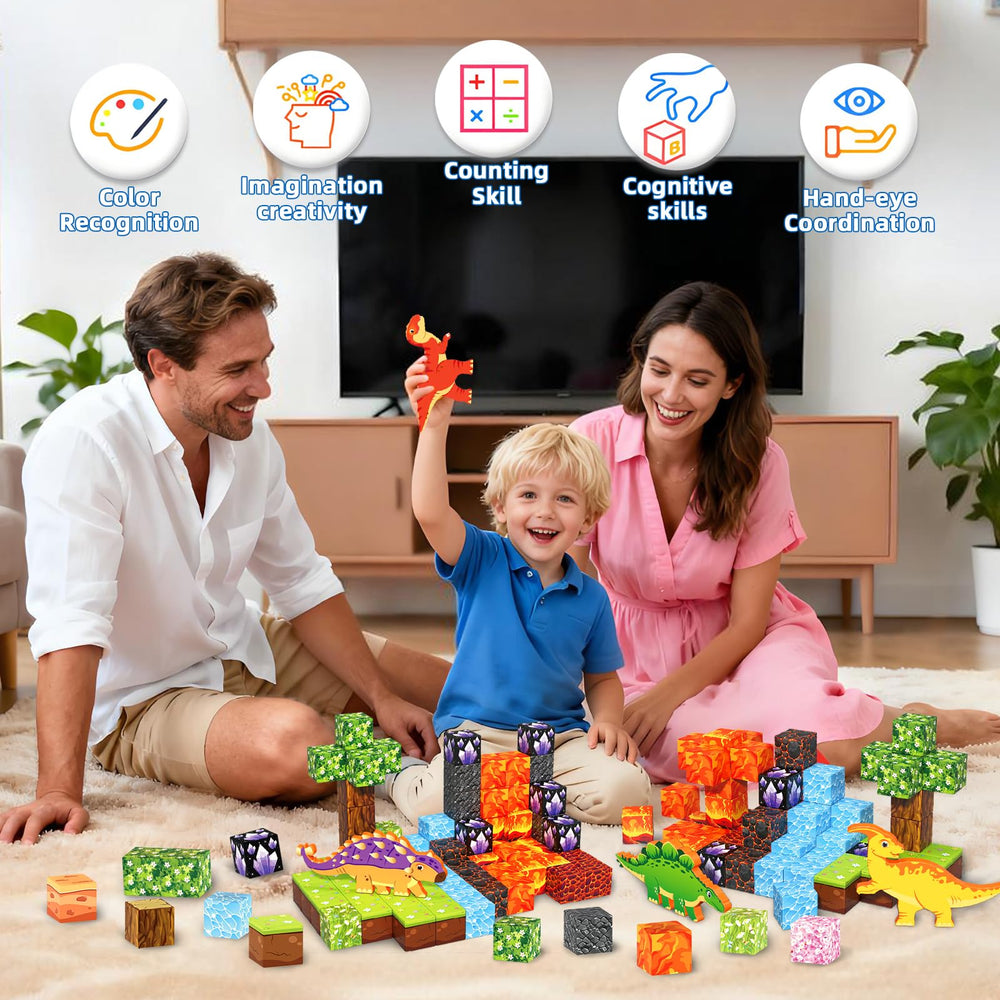 Includes 18 designed elements to spark diverse scenes from Dino Kingdom to Volcano Rescue.