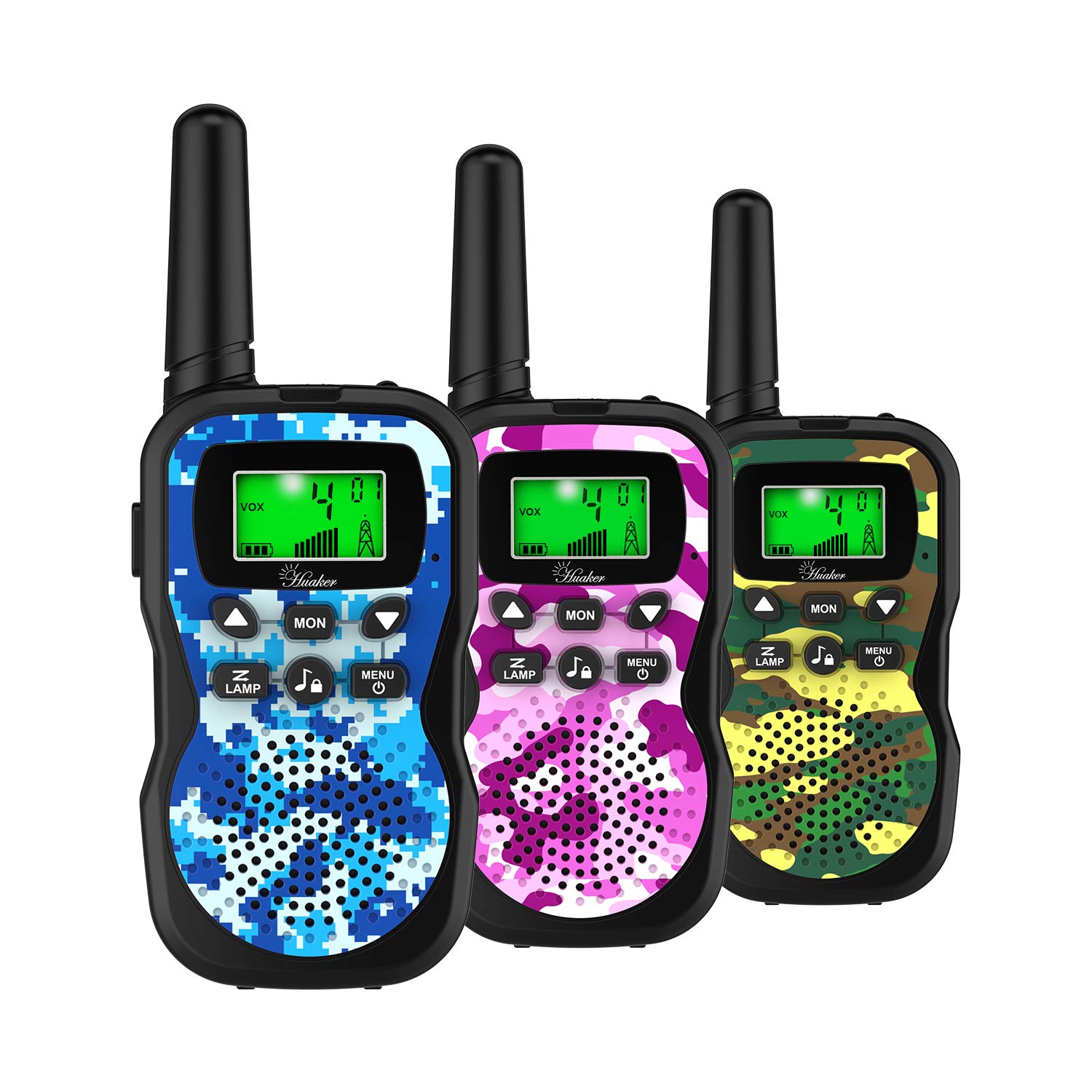 Huaker Kids Walkie Talkies show a compact design for easy grip during play.