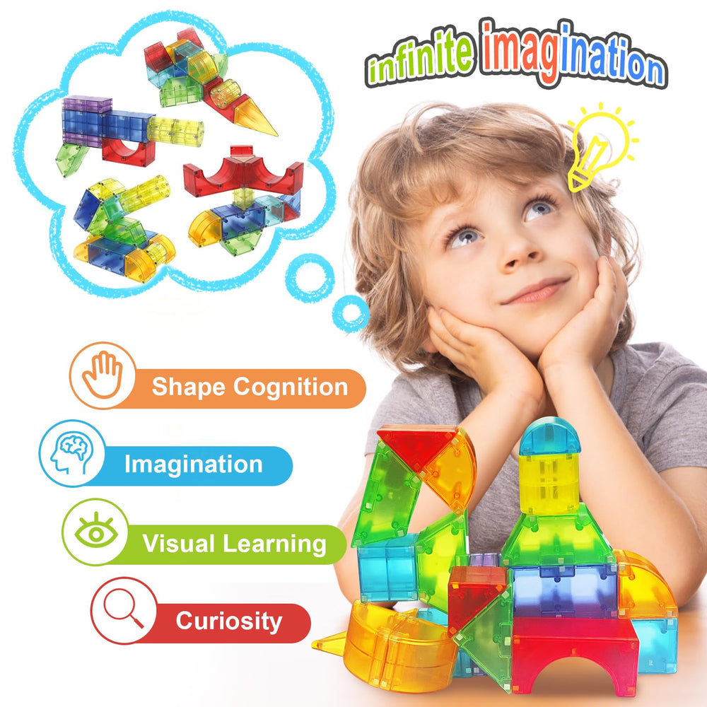 Huaker magnetic blocks promote imagination and collaboration, ideal for ages 3 to 8