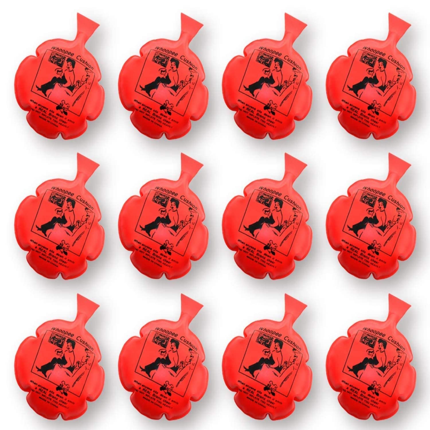 Hualedi whoopee cushion 12-pack, front view, ready for party fun