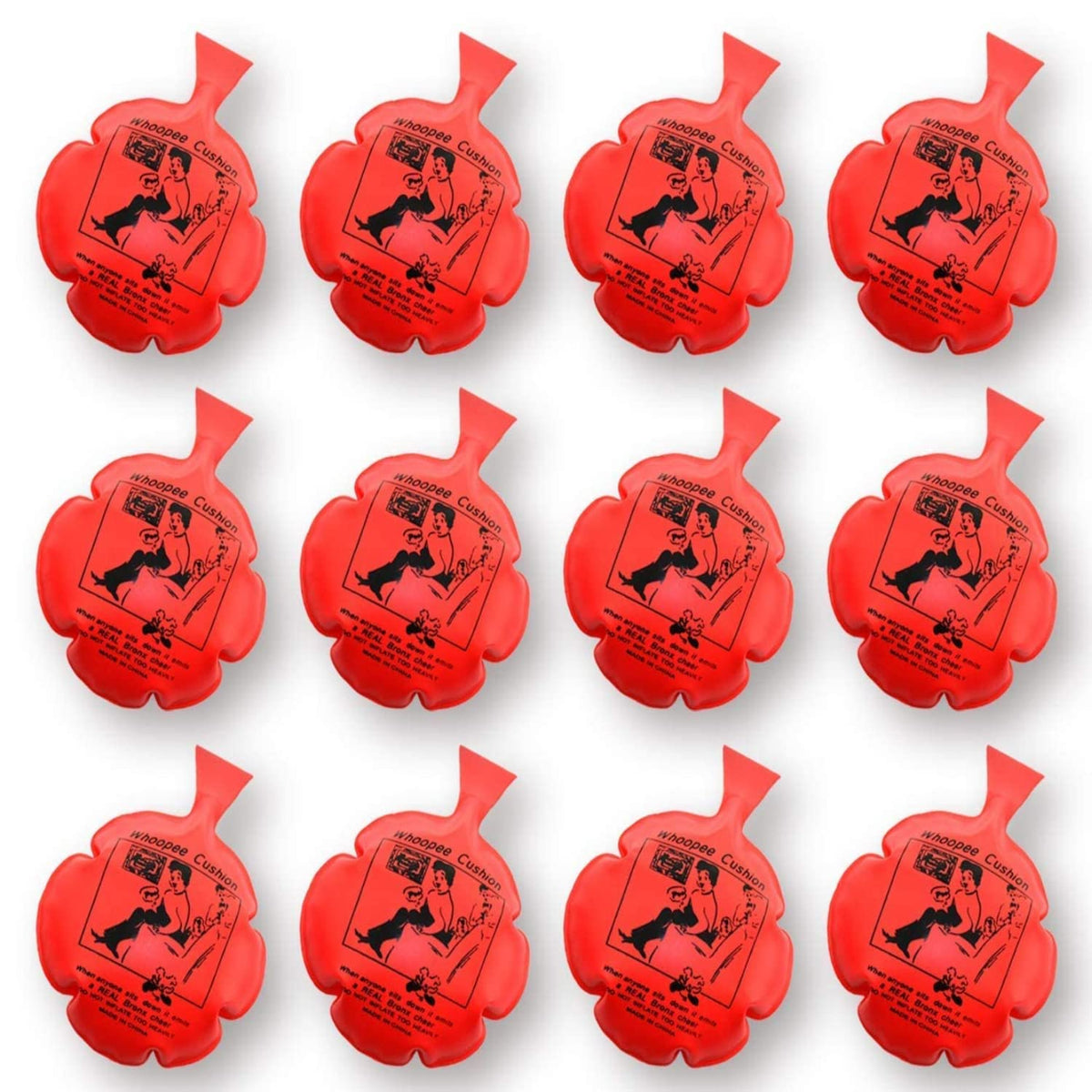 Hualedi whoopee cushion 12-pack, front view, ready for party fun