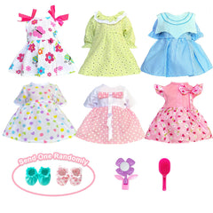 Huang Cheng Toys 14-inch doll outfits laid out for selection