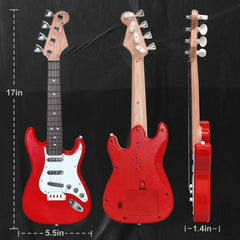 Huang Cheng Toys crystal-clear sound from the mini guitar for engaging senses.