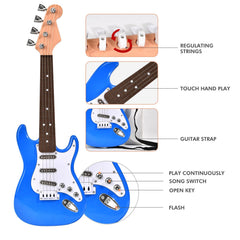 Huang Cheng Toys mini guitar strings close-up, showing durable, kid-friendly construction.