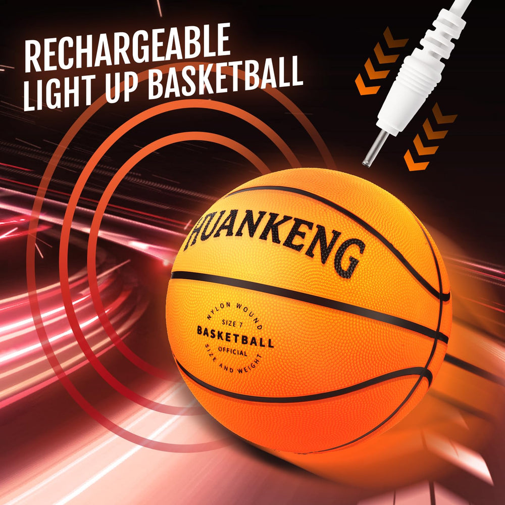 HuanKeng glow basketball durable rubber for outdoor play