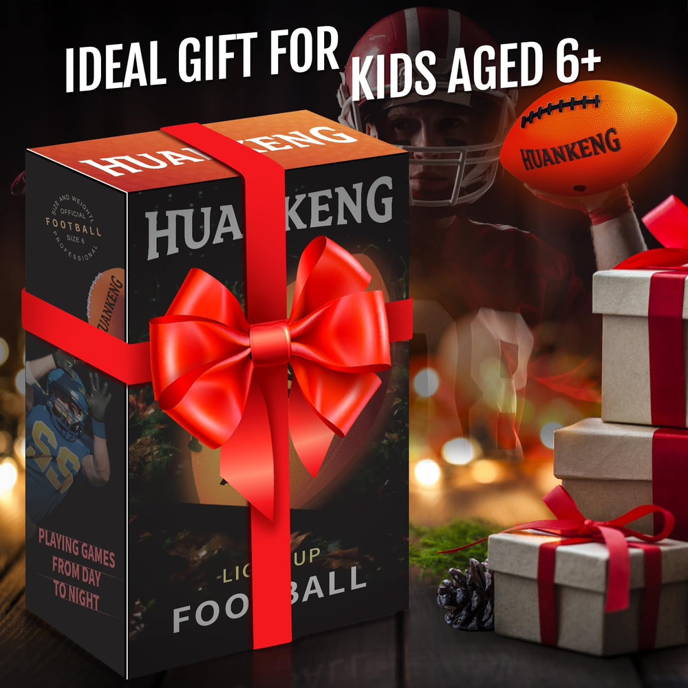 HuanKeng glow football comes in gift-ready packaging for gifting.