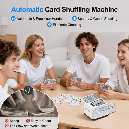 HUAYAGHFHD shuffler with drawer tray keeps cards organized during gameplay.